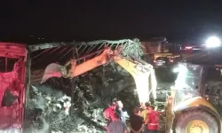 Eşya yüklü TIR alev alev yandı