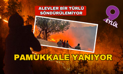 Pamukkale'de korkutan yangın... Söndürülemiyor