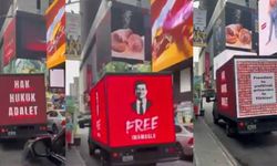 Erdoğan’ın New York ziyaretinde “Free İmamoğlu” yazılı kamyon dikkat çekti