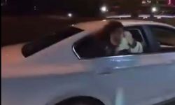 Korsan takside korku dolu anlar: Camdan sarkarak yardım istedi