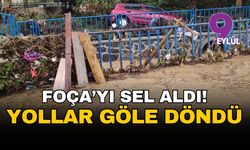 İzmir’de sağanak etkili oldu: Foça’da sokaklar göle döndü
