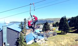 JAK ekiplerinden teleferik tatbikatı