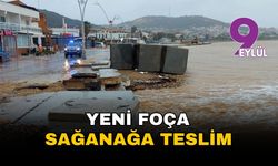 İzmir Yeni Foça sağanağa teslim