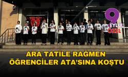 Ara tatile rağmen öğrenciler Ata’sına koştu