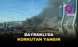 İzmir Bayraklı'da gökyüzünü kaplayan yangın paniği: