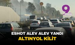 İzmir Çiğli'de halk otobüsü alev aldı: Yolcular tahliye edildi, trafik felç oldu