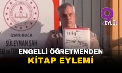 İzmir'de görme engelli öğretmenden tek kişilik 'ders kitabı' eylemi