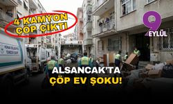 İzmir'in kalbi Alsancak'ta çöp ev şoku: Daireden tam 4 kamyon atık çıkarıldı