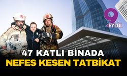 İzmir'in zirvesinde gerçeği aratmayan sınav: 47 katlı dev binada alevlerle mücadele