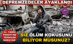 Depremde yakınlarını kaybeden aileler, Meclis önünde 11. Yargı Paketi'ne tepki gösterdi
