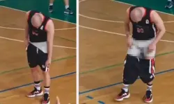 Tribünlere dönüp şortunu indirdi, salon yangın yerine döndü