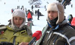 Uludağ'da kayak pistlerinde yeni yıl yoğunluğu