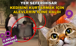 Kedisini kurtarmak için alevlerin içine daldı, komşuları güçlükle dışarı çıkardı