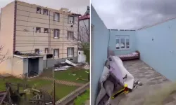 Görüntüler korkunç! Çatısı uçan ev savaş alanına döndü