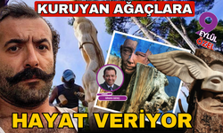 Kuruyan ve zarar gören ağaçlara sanatla hayat veriyor
