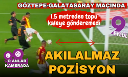 Göztepe-Galatasaray maçında akılalmaz pozisyon: 1,5 metreden dışarı attı