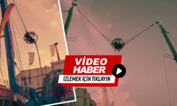 Lunaparkta dehşet! Dev sapanın halatı koptu
