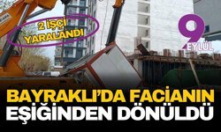 Bayraklı'da korku dolu anlar: vinç kolu güvenlik kulübesinin üzerine düştü!