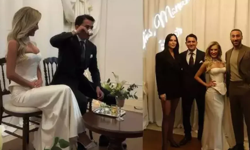 Cengiz Ünder ile Bilge Yenigül nişanlandı: Topal dansı geceye damga vurdu