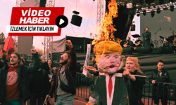 ODTÜ'de Trump kuklası yakıldı