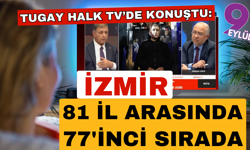 Tugay'dan dikkat çeken açıklamalar; İzmir 81 il arasında 77'inci sırada