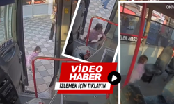 Ailesini kaybedip otobüse binen 2 yaşındaki çocuk kamerada