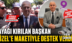 Ayağı kırılan başkan bayramlaşmaya maketiyle katıldı