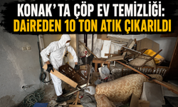 Konak’ta çöp ev temizliği: Daireden 10 ton atık çıkarıldı