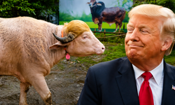 'Trump' lakaplı manda kesilmekten son anda kurtuldu!