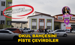 Okul bahçesini piste çevirdiler