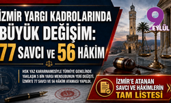 İzmir yargısında büyük hareketlilik: 77 savcı ve 56 hâkim atandı
