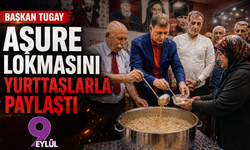 Başkan Tugay aşure lokmasını yurttaşlarla paylaştı