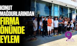 Konut mağdurlarından firma önünde eylem