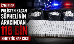 İzmir’de polisten kaçan şüphelinin aracından 118 bin sentetik hap çıktı