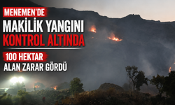 Menemen’de makilik yangını kontrol altında: 100 hektar alan zarar gördü