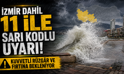 İzmir dahil 11 ile sarı kodlu uyarı: Kuvvetli rüzgâr ve fırtına bekleniyor