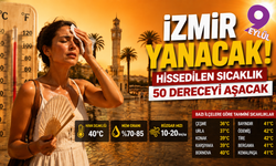 İzmir yanacak! Hissedilen sıcaklık 50 dereceyi aşacak