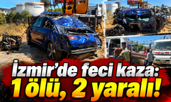 İzmir'de feci kaza: Otomobil şarampole yuvarlandı, 1 ölü, 2 yaralı!