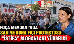 Foça Meydanı’nda Saniye Bora Fıçı protestosu: “İstifa” sloganları yükseldi