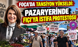 Foça’da tansiyon yükseldi: Pazaryerinde Fıçı’ya istifa protestosu