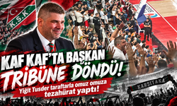 Karşıyaka’da Başkan Tribüne Döndü: Yiğit Tusder Taraftarla Omuz Omuza Tezahürat Yaptı!"