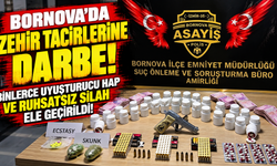 Bornova'da zehir tacirlerine darbe: Binlerce uyuşturucu hap ve ruhsatsız silah ele geçirildi!