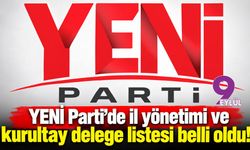 YENİ Parti’de il yönetimi ve kurultay delege listesi belli oldu!