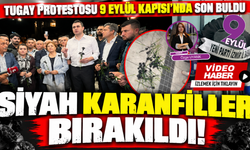 Tugay protestosu 9 Eylül Kapısı’nda son buldu; Siyah çelenk ve karanfiller bırakıldı