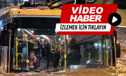 Sel dehşeti! Otobüs sürüklendi