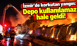 İzmir'de korkutan yangın: Depo kullanılamaz hale geldi!
