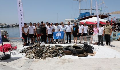 Deniz dibi temizliğinde 180 kilogram atık toplandı