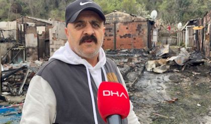 18 evin yandığı mahalle dronla görüntülendi