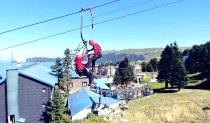 JAK ekiplerinden teleferik tatbikatı