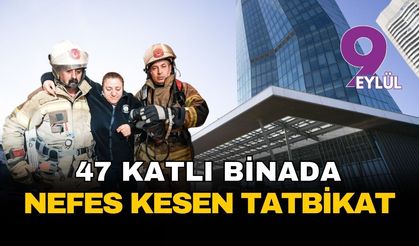 İzmir'in zirvesinde gerçeği aratmayan sınav: 47 katlı dev binada alevlerle mücadele